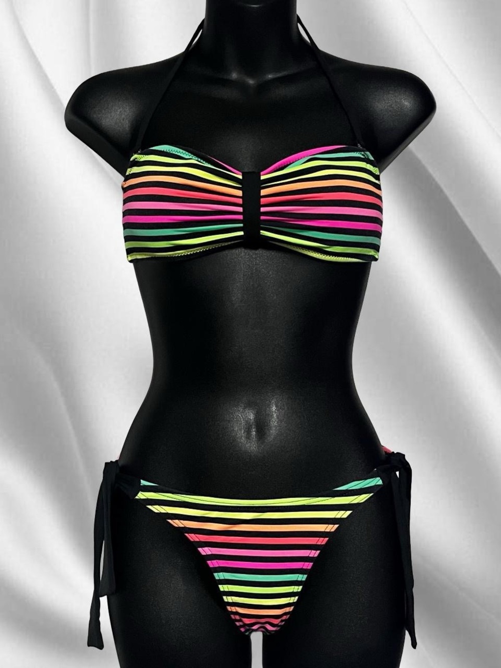 Y2K Ardene Neon Striped Swim Set
